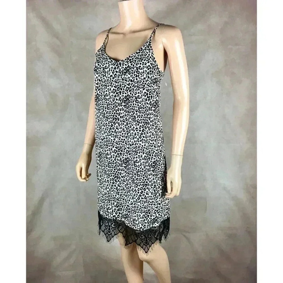 Animal Printed Lace-Trim Slip Dress NWT Size SMALL - Picture 3 of 11